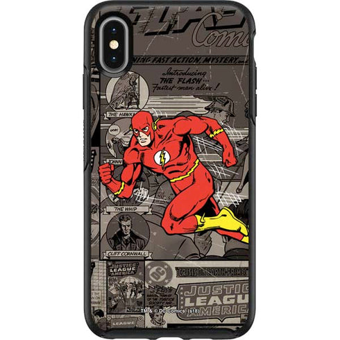 DC Comics The Flash Vintage Action pose pattern Otterbox Symmetry iPhone Skin