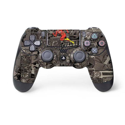 DC Comics The Flash Vintage Action pose pattern PS4 Controller Skin