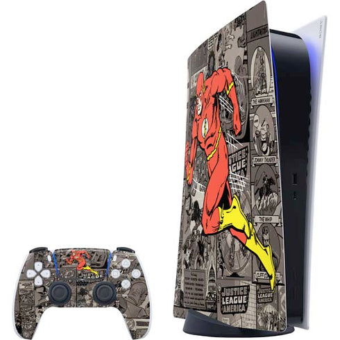 DC Comics The Flash Vintage Action pose pattern PS5 Digital Edition Bundle Skin