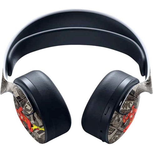 DC Comics The Flash Vintage Action pose pattern PULSE 3D Wireless Headset for PS5 Skin