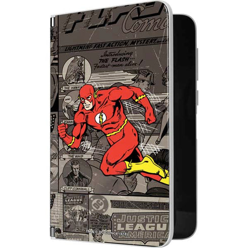DC Comics The Flash Vintage Action pose pattern Surface Duo Skin