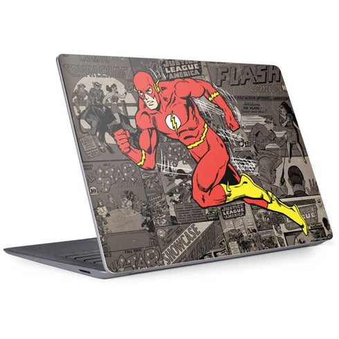 DC Comics The Flash Vintage Action pose pattern Surface Laptop 3 13.5in Skin
