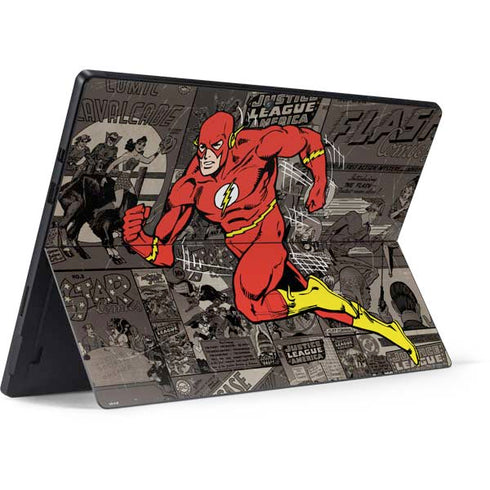DC Comics The Flash Vintage Action pose pattern Surface Pro 7 Skin