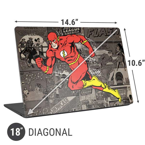 DC Comics The Flash Vintage Action pose pattern Universal Laptop 18in (14.6 x 10.6in) Skin