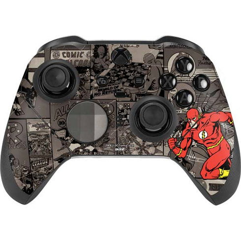 DC Comics The Flash Vintage Action pose pattern Xbox Elite Wireless Controller Series 2 Skin