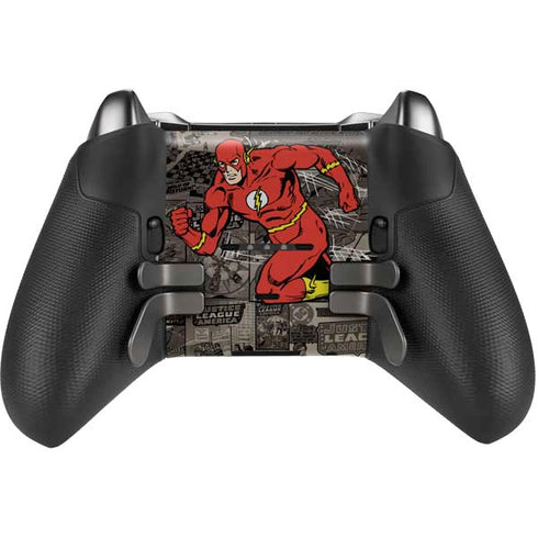 DC Comics The Flash Vintage Action pose pattern Xbox Elite Wireless Controller Series 2 Skin