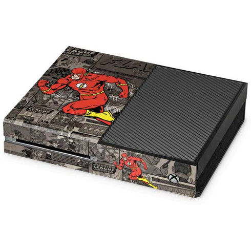 DC Comics The Flash Vintage Action pose pattern Xbox One Console Skin