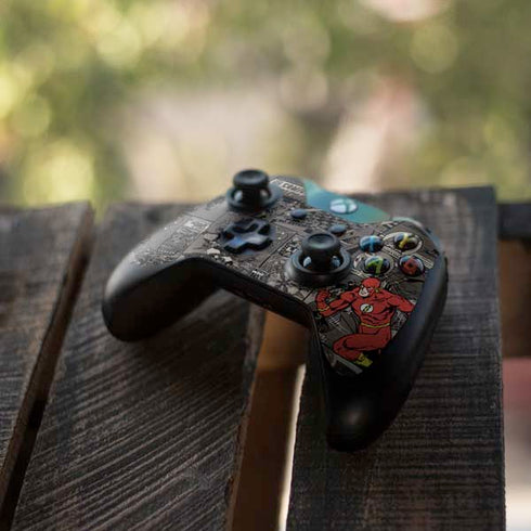 DC Comics The Flash Vintage Action pose pattern Xbox One Controller Skin