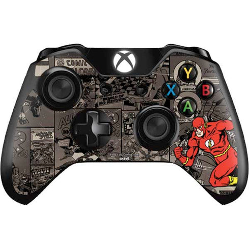 DC Comics The Flash Vintage Action pose pattern Xbox One Controller Skin