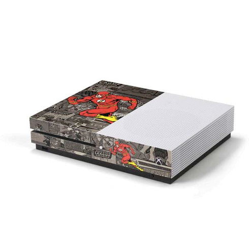 DC Comics The Flash Vintage Action pose pattern Xbox One S Console Skin