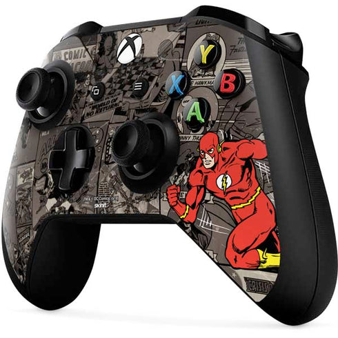DC Comics The Flash Vintage Action pose pattern Xbox One X Controller Skin