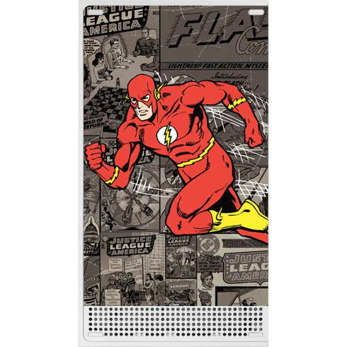 DC Comics The Flash Vintage Action pose pattern Xbox Series S Console Skin