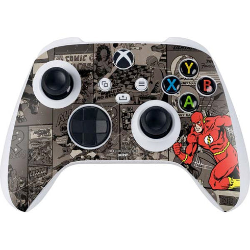 DC Comics The Flash Vintage Action pose pattern Xbox Series S Controller Skin