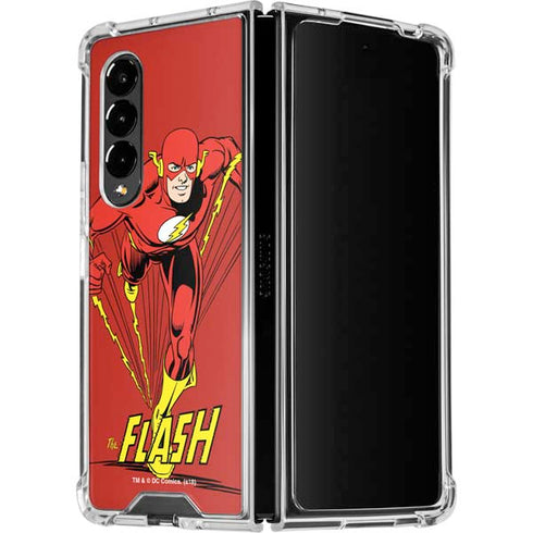 DC Comics The Flash Classic Action Pose Art Galaxy Z Fold4 5G Clear Case