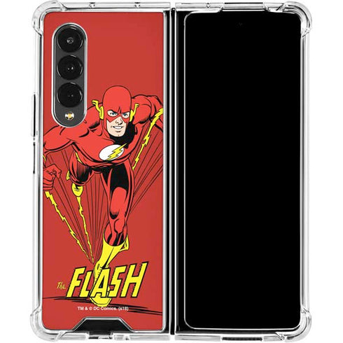DC Comics The Flash Classic Action Pose Art Galaxy Z Fold4 5G Clear Case