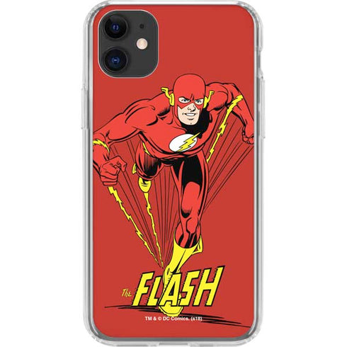 DC Comics The Flash Classic Action Pose Art iPhone 11 Clear Case