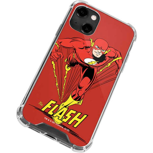 DC Comics The Flash Classic Action Pose Art iPhone 14 Clear Case