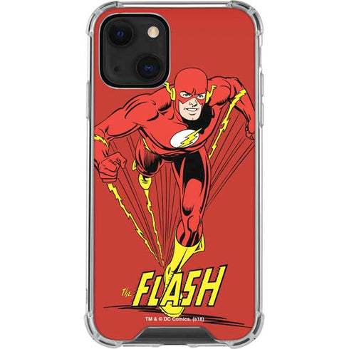 DC Comics The Flash Classic Action Pose Art iPhone 14 Plus Clear Case