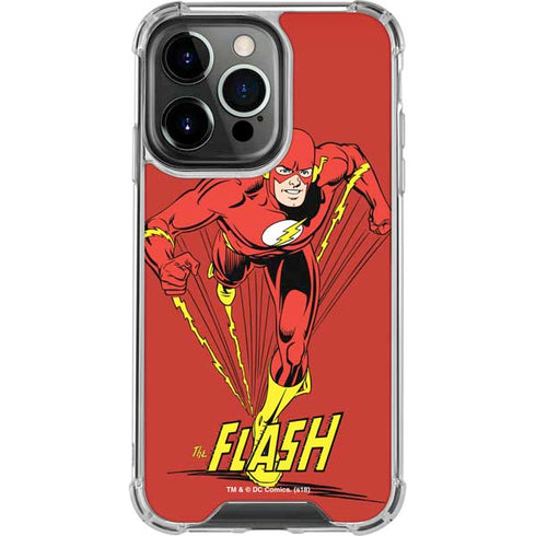 DC Comics The Flash Classic Action Pose Art iPhone 15 Pro Clear Case