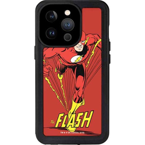 DC Comics The Flash Classic Action Pose Art iPhone 14 Pro Waterproof Case
