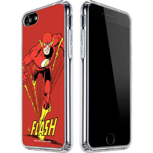 DC Comics The Flash Classic Action Pose Art iPhone SE (2nd & 3rd Gen) Clear Case