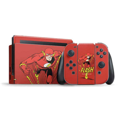 DC Comics The Flash Classic Action Pose Art Nintendo Switch Bundle Skin