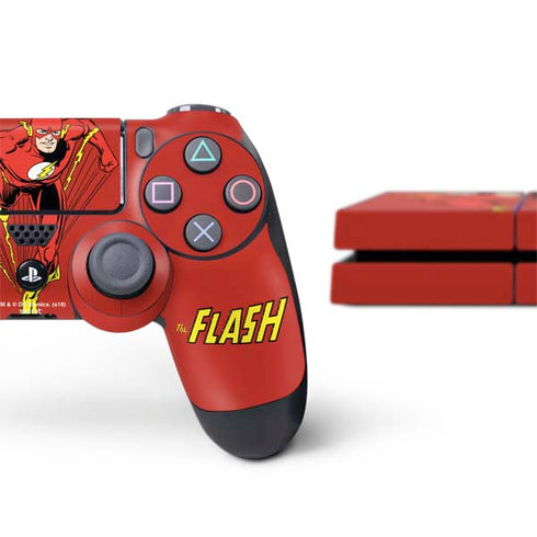 DC Comics The Flash Classic Action Pose Art PS4 Console and Controller Bundle Skin