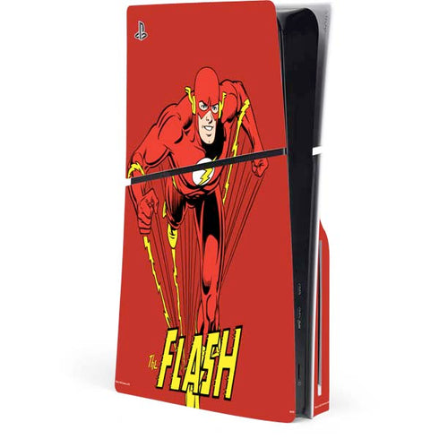 DC Comics The Flash Classic Action Pose Art PS5 Slim Disk Console Skin