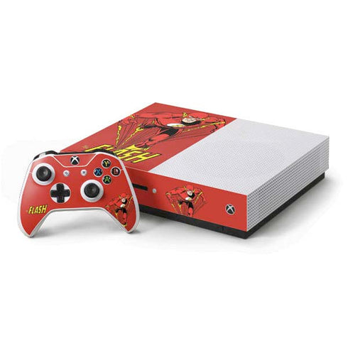 DC Comics The Flash Classic Action Pose Art Xbox One S Console and Controller Bundle Skin
