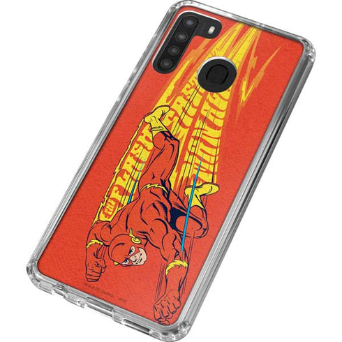 DC Comics The Flash Classic Art Running Pose Galaxy A21 Clear Case