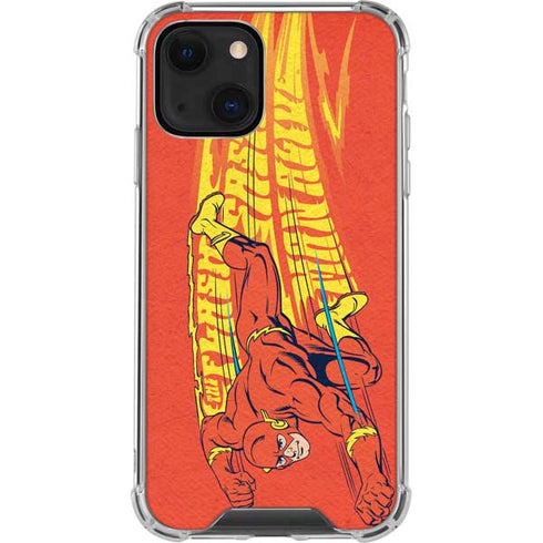 DC Comics The Flash Classic Art Running Pose iPhone 14 Plus Clear Case