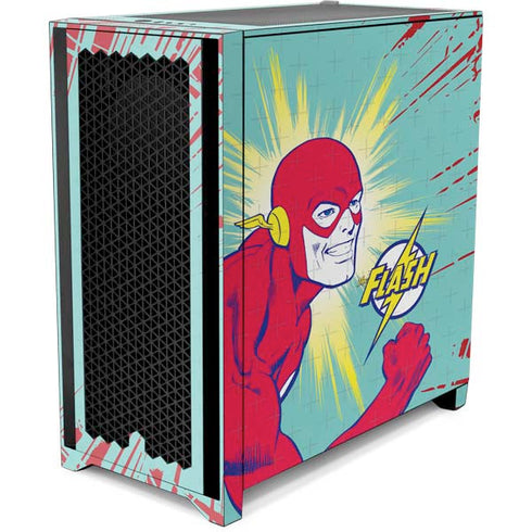 DC Comics The Flash Classic Art Smile Blast Corsair 4000D Tempered Glass Mid-Tower ATX Case Skin