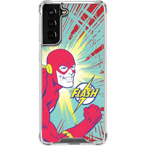 DC Comics The Flash Classic Art Smile Blast Galaxy S21 FE Clear Case
