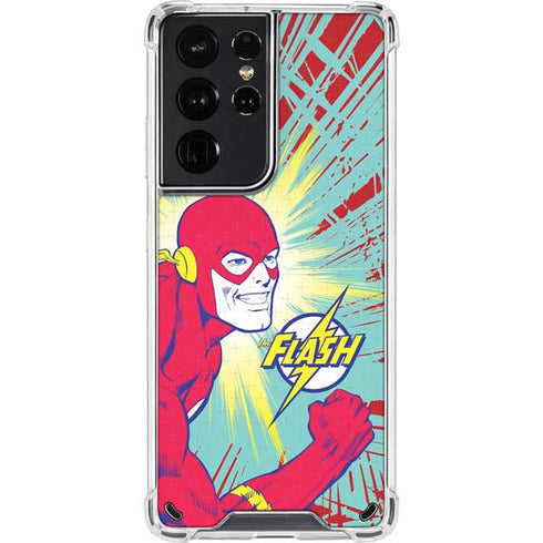 DC Comics The Flash Classic Art Smile Blast Galaxy S21 Ultra 5G Clear Case