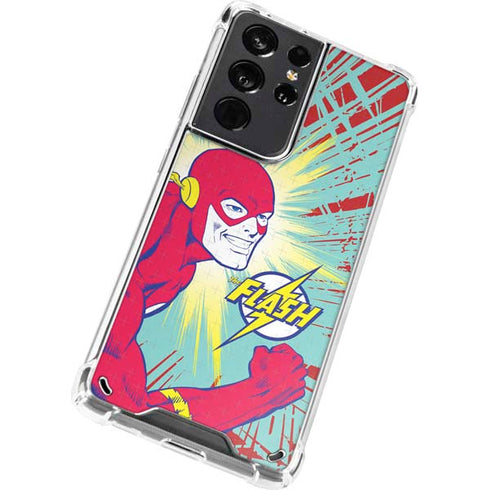 DC Comics The Flash Classic Art Smile Blast Galaxy S21 Ultra 5G Clear Case