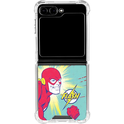 DC Comics The Flash Classic Art Smile Blast Galaxy Z Flip5 5G Clear Case