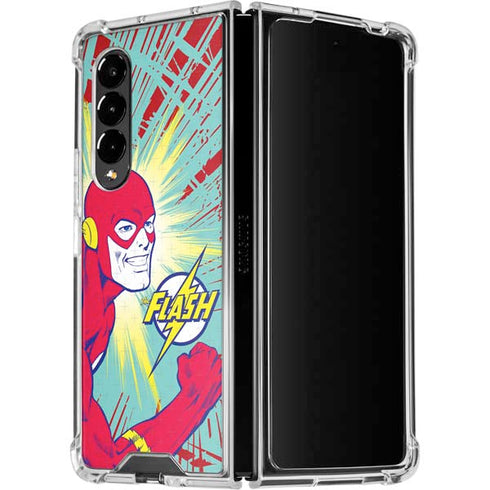 DC Comics The Flash Classic Art Smile Blast Galaxy Z Fold4 5G Clear Case