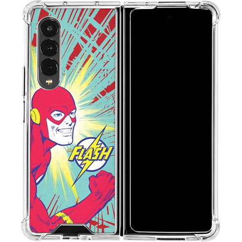 DC Comics The Flash Classic Art Smile Blast Galaxy Z Fold4 5G Clear Case