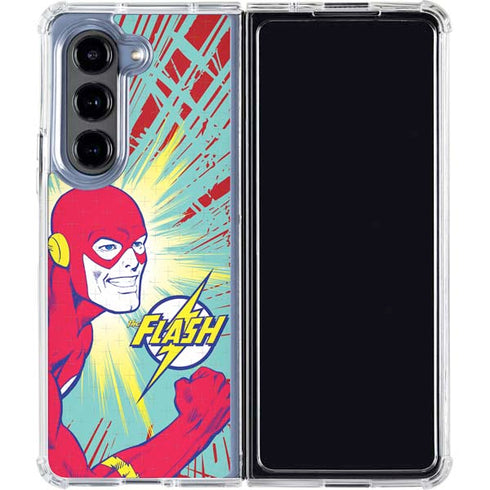 DC Comics The Flash Classic Art Smile Blast Galaxy Z Fold5 5G Clear Case