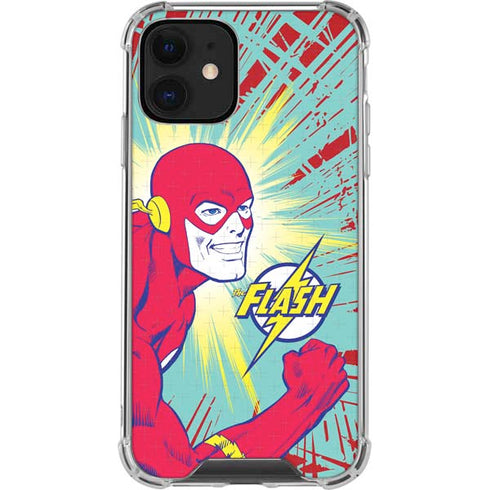 DC Comics The Flash Classic Art Smile Blast iPhone 12 Clear Case