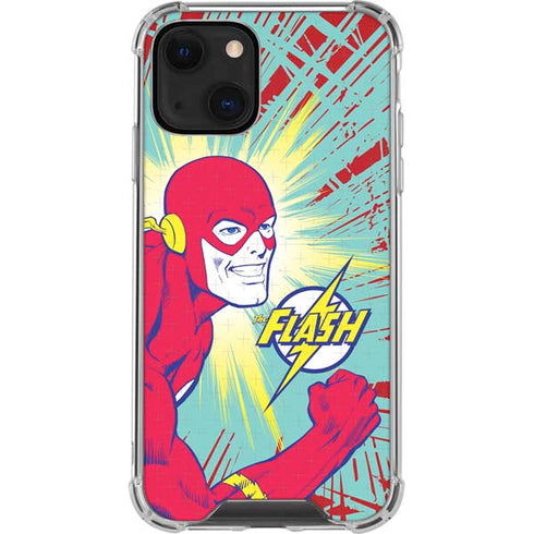 DC Comics The Flash Classic Art Smile Blast iPhone 14 Plus Clear Case