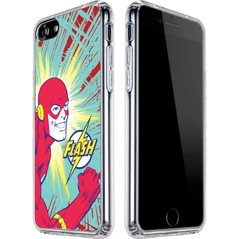 DC Comics The Flash Classic Art Smile Blast iPhone SE (2nd & 3rd Gen) Clear Case