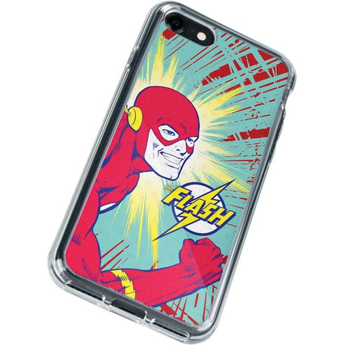 DC Comics The Flash Classic Art Smile Blast iPhone SE (2nd & 3rd Gen) Clear Case