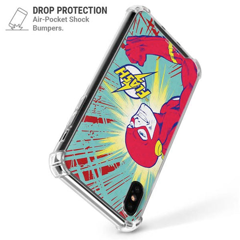 DC Comics The Flash Classic Art Smile Blast iPhone XS Max Clear Case