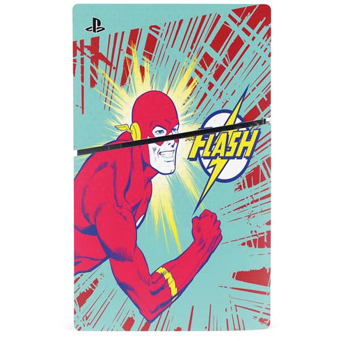 DC Comics The Flash Classic Art Smile Blast PS5 Slim Digital Edition Console Skin