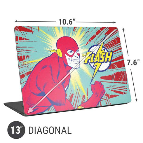 DC Comics The Flash Classic Art Smile Blast Universal Laptop 13in (10.6 x 7.6in) Skin
