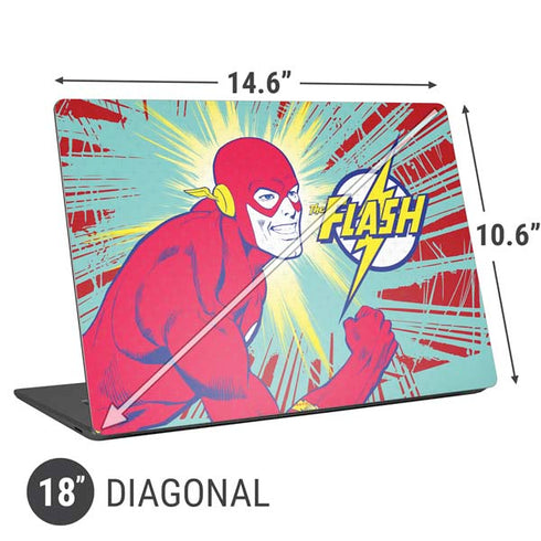 DC Comics The Flash Classic Art Smile Blast Universal Laptop 18in (14.6 x 10.6in) Skin