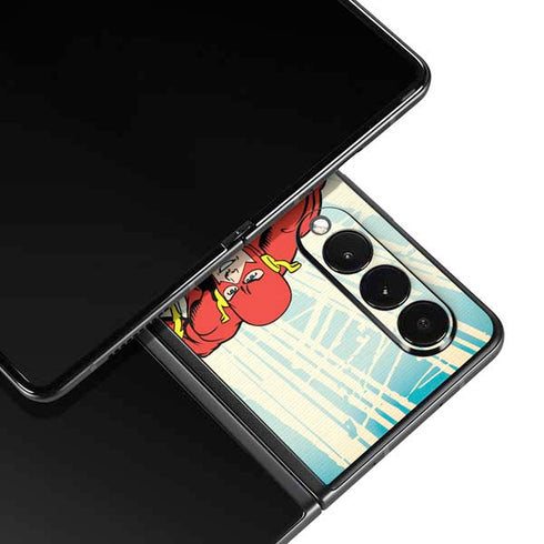 DC Comics The Flash Classic Art Sprint Pose Galaxy Z Fold3 5G Skin