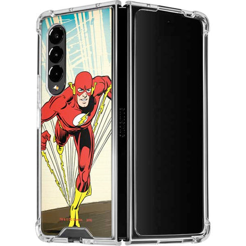 DC Comics The Flash Classic Art Sprint Pose Galaxy Z Fold4 5G Clear Case