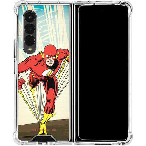 DC Comics The Flash Classic Art Sprint Pose Galaxy Z Fold4 5G Clear Case